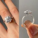 1.20 cts cut asscher Full White Moissanite Halo Ring With Accents For Engagement Wedding