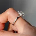 1.20 cts cut asscher Full White Moissanite Halo Ring With Accents For Engagement Wedding