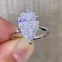 EMERALD Cut 12 CT Full White Moissanite Ring White,Yellow,Rose Gold For Engagement Wedding