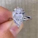 EMERALD Cut 12 CT Full White Moissanite Ring White,Yellow,Rose Gold For Engagement Wedding