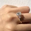 emerald Cut 2.50 CT Full White Moissanite Ring White,Yellow,Rose Gold For Engagement Wedding