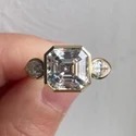 asscher Cut 2.50 CT Full White Moissanite Ring White,Yellow,Rose Gold For Engagement Wedding