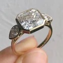 asscher Cut 2.50 CT Full White Moissanite Ring White,Yellow,Rose Gold For Engagement Wedding