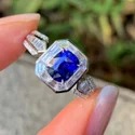 3 cts Ring Full White Moissanite Halo Ring With Accents For Engagement Wedding