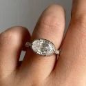 1.55ct PEAR CUT Full White Moissanite Ring White,Yellow,Rose Gold For Engagement Wedding