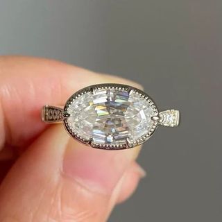 1.55ct PEAR CUT Full White Moissanite Ring White,Yellow,Rose Gold For Engagement Wedding