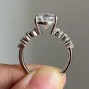 1.55ct PEAR CUT Full White Moissanite Ring White,Yellow,Rose Gold For Engagement Wedding