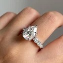 1.55ct PEAR CUT Full White Moissanite Ring White,Yellow,Rose Gold For Engagement Wedding