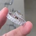 2ct PEAR CUT Full White Moissanite Ring White,Yellow,Rose Gold For Engagement Wedding