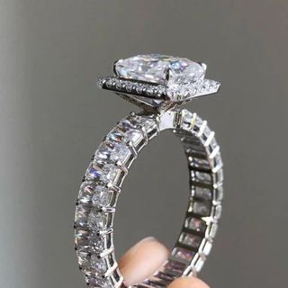 2ct PEAR CUT Full White Moissanite Ring White,Yellow,Rose Gold For Engagement Wedding