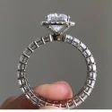 2ct PEAR CUT Full White Moissanite Ring White,Yellow,Rose Gold For Engagement Wedding