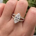 35 POINTER Baguette Cut Full White Moissanite Ring White,Yellow,Rose Gold For Engagement Wedding