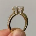 35 POINTER Baguette Cut Full White Moissanite Ring White,Yellow,Rose Gold For Engagement Wedding