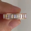 35 POINTER Baguette Cut Full White Moissanite Ring White,Yellow,Rose Gold For Engagement Wedding