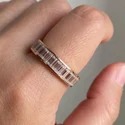35 POINTER Baguette Cut Full White Moissanite Ring White,Yellow,Rose Gold For Engagement Wedding