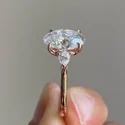 DEF Oval Cut Full White Moissanite White,Yellow,Rose Gold For Engagement 4ct