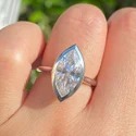 4.55 ct emerald CUT Full White Moissanite Ring White,Yellow,Rose Gold For Engagement Wedding