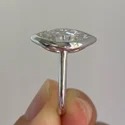 4.55 ct emerald CUT Full White Moissanite Ring White,Yellow,Rose Gold For Engagement Wedding