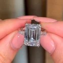 8.55 cts EMERALD moissanite Ring White,Yellow,Rose Gold For Engagement Wedding