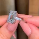 8.55 cts EMERALD moissanite Ring White,Yellow,Rose Gold For Engagement Wedding