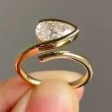 1.55ct PEAR CUT Full White Moissanite Ring White,Yellow,Rose Gold For Engagement Wedding