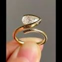 1.55ct PEAR CUT Full White Moissanite Ring White,Yellow,Rose Gold For Engagement Wedding