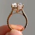 Round Cut 3CT Full White Moissanite Ring White,Yellow,Rose Gold For Engagement Wedding