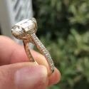 Round Cut 3CT Full White Moissanite Ring White,Yellow,Rose Gold For Engagement Wedding