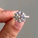 Round Cut 3CT Full White Moissanite Ring White,Yellow,Rose Gold For Engagement Wedding