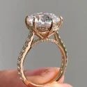Round Cut 3CT Full White Moissanite Ring White,Yellow,Rose Gold For Engagement Wedding