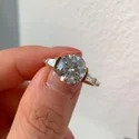 round Cut 2CT Full White Moissanite Ring White,Yellow,Rose Gold For Engagement Wedding