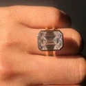 emerald Cut 5.25CT Full White Moissanite Ring White,Yellow,Rose Gold For Engagement Wedding