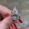 8.55 cts EMERALD moissanite Ring White,Yellow,Rose Gold For Engagement Wedding
