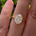 oval Cut 2 CT Full White Moissanite Ring White,Yellow,Rose Gold For Engagement Wedding