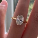oval Cut 2 CT Full White Moissanite Ring White,Yellow,Rose Gold For Engagement Wedding