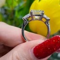 5.5 cts Full White Moissanite Halo Ring With Accents For Engagement Wedding
