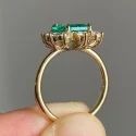 4 cts EMERALD Cut Full White Moissanite Ring White,Yellow,Rose Gold For Engagement, Wedding
