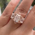 blue sapphire Cut 5 cts Full White Moissanite Ring White,Yellow,Rose Gold For Engagement Wedding