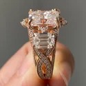 blue sapphire Cut 5 cts Full White Moissanite Ring White,Yellow,Rose Gold For Engagement Wedding