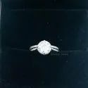 Cushion Cut DEF Moissanite Gold Hallmarked Halo Ring with Accents For Engagement wedding