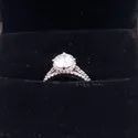 Cushion Cut DEF Moissanite Gold Hallmarked Halo Ring with Accents For Engagement wedding