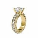 Princess Cut Full White Moissanite Ring White,Yellow,Rose Gold For Engagement, Wedding