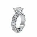 Princess Cut Full White Moissanite Ring White,Yellow,Rose Gold For Engagement, Wedding