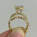 emerald Cut 4.18CT Full White Moissanite Ring White,Yellow,Rose Gold For Engagement Wedding