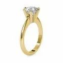 White Yellow Rose Gold Solitaire Round Cut Full White Moissanite Ring For Engagement