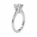 White Yellow Rose Gold Solitaire Round Cut Full White Moissanite Ring For Engagement