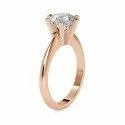 White Yellow Rose Gold Solitaire Round Cut Full White Moissanite Ring For Engagement