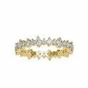 DEF Round Cut Full White Moissanite Cluster Ring White,Yellow,Rose Gold For Engagement