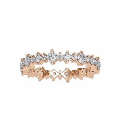 DEF Round Cut Full White Moissanite Cluster Ring White,Yellow,Rose Gold For Engagement