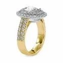 DEF Round Cut Full White Moissanite Ring White,Yellow,Rose Gold For Engagement